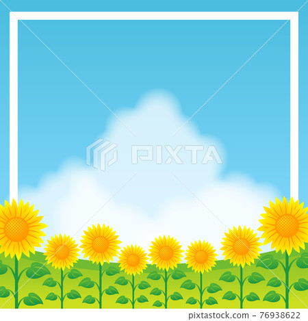 向日葵田的插圖圖像 76938622