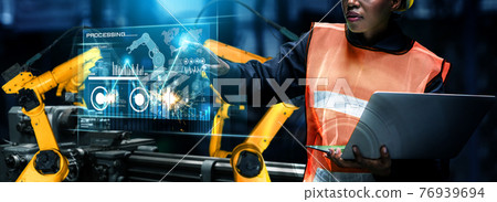 Advanced robot arm system for digital industry and factory robotic technology Advanced robot arm system for digital industry and factory robotic technology 76939694