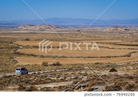 Spain, Navarre, Arguedas, Bardenas Reales desert, natural park classified as Biosphere Reserve by Spain, Navarre, Arguedas, Bardenas Reales desert, natural park classified as Biosphere Reserve by 76940280