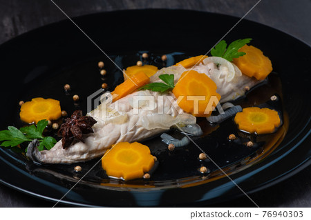 Recipe for mackerel fillet marinated in white wine and carrots Recipe for mackerel fillet marinated in white wine and carrots 76940303