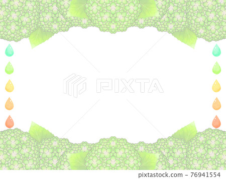 Soft hydrangea and colorful rainy season frame green ver Soft hydrangea and colorful rainy season frame green ver 76941554