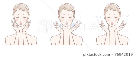Woman doing skin care, vector illustration 76942019