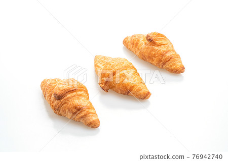 fresh croissant on white background fresh croissant on white background 76942740