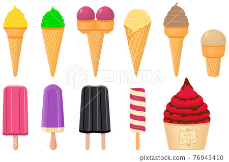 big kit ice cream popsicle different types in cone waffle cup big kit ice cream popsicle different types in cone waffle cup 76943410