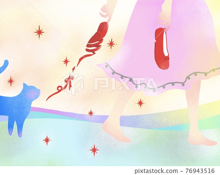 Red shoes and blue cat in love Red shoes and blue cat in love 76943516