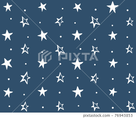 Seamless Pattern with Hand Drawn Stars - Stock Illustration [76943853 ...