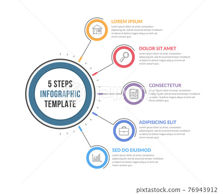 Infographic Template with Five Steps 76943912