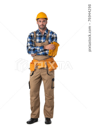 Contractor worker isolated on white Contractor worker isolated on white 76944298
