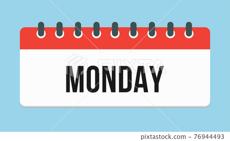 Vector icon page calendar, day of the week Monday Vector icon page calendar, day of the week Monday 76944493