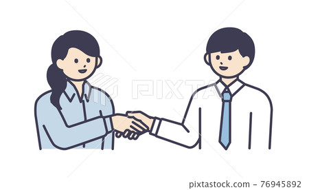 商務人士握手的插圖材料 76945892