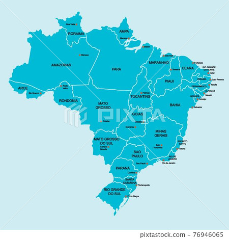 Doodle freehand drawing Brazil political map with major cities. Vector illustration. Doodle freehand drawing Brazil political map with major cities. Vector illustration. 76946065