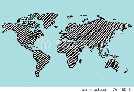 Freehand drawing world map sketch on white background. Freehand drawing world map sketch on white background. 76946068