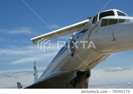 The Tupolev Tu-144 (NATO name: Charger) was a Soviet supersonic transport aircraft, similar to the concord 76948179