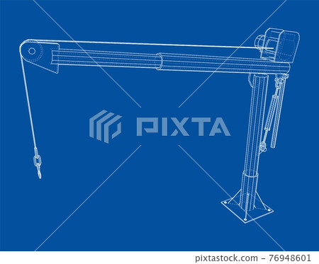Davit or crane for boat. Vector 76948601
