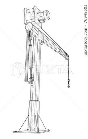 Davit or crane for boat. Vector Davit or crane for boat. Vector 76948603