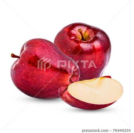 Fresh red apple isolated on white background 76949205