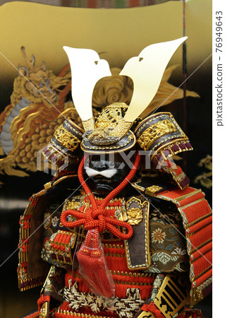 Ningyo japanese dolls in a shop. Ningyo japanese dolls in a shop. 76949643