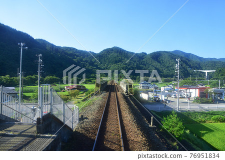 In 2020, the scenery from the Sanriku Railway Rias Line from Miyako Station to Fudai Station and the scenery from the train window In 2020, the scenery from the Sanriku Railway Rias Line from Miyako Station to Fudai Station and the scenery from the train window 76951834