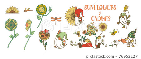 Gnomes with sunflower, Summer gnomes 76952127
