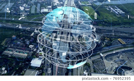 Global connection and internet network modernization in smart ci 76952395