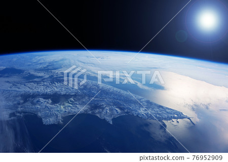 Kamchatka from space. Elements of this image were furnished by NASA. 76952909