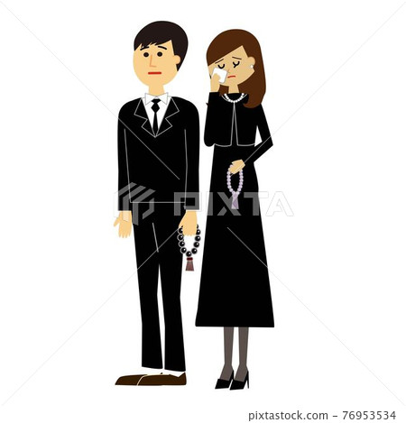 A couple attending a funeral 76953534