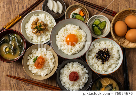 Rice and side dishes Side dishes of rice japanese food 76954676
