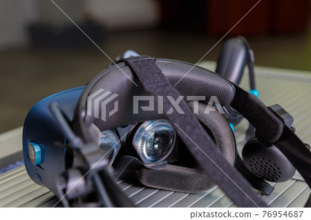 Virtual reality helmet. VR headset. 3D rendering with virtual reality glasses. 76954687