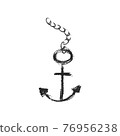 Vector illustration. Isolated grunge drawing anchor icon 76956238