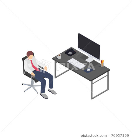 Tired Worker Burnout Composition 76957399