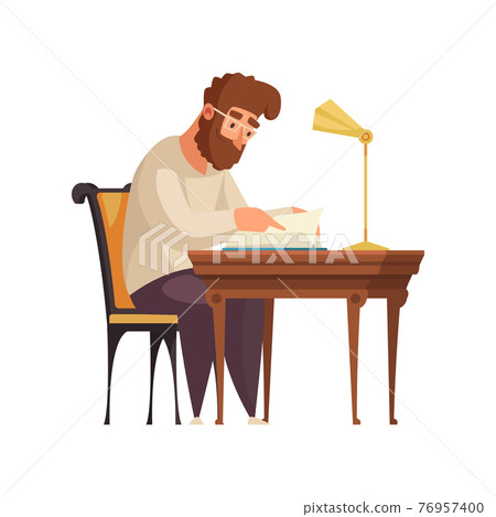 Reading Old Book Composition Reading Old Book Composition 76957400