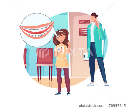 Dentistry Flat Composition 76957845
