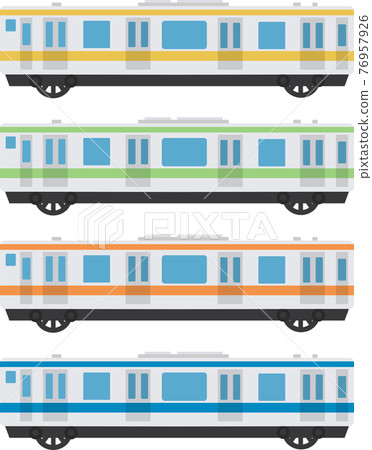 Illustration material set for trains, trains, and subways Illustration material set for trains, trains, and subways 76957926