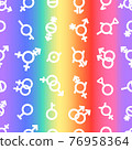 Pride flag background. LGBT Gender Seamless pattern. Bigender agender neutrois asexual lesbian homosexual, bisexual icon orientation. Vector Sexual human identity illustration. Freedom rainbow colors 76958364