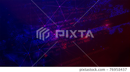 Abstract Technology Dark Background. Cyber space backdrop 76958437
