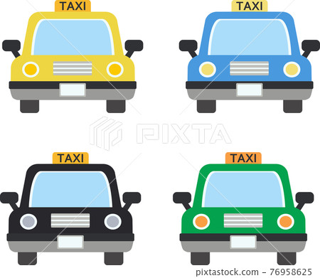 TAXI / taxi illustration material set vector 76958625