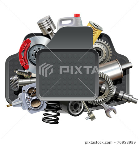 Vector Car Parts with Mats 76958989