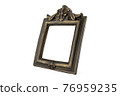 Dark golden photo frame with floral patterns 76959235
