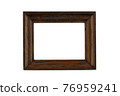 Dark brown natural wooden picture frame 76959241