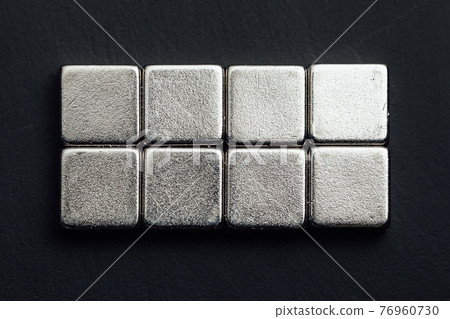 neodymium magnets squares, black background neodymium magnets squares, black background 76960730