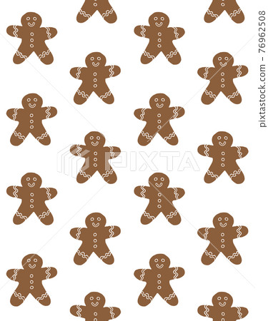 Vector seamless pattern of ginger bread man cookie 76962508