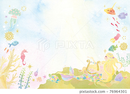 Summer mermaid and the sea 76964301