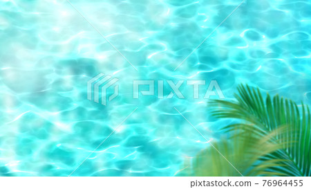 Glittering waves and palm leaves-there are multiple variations 76964455