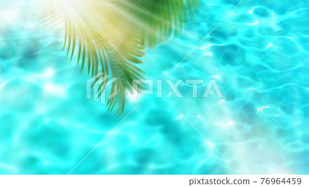 Glittering waves and palm leaves-there are multiple variations 76964459