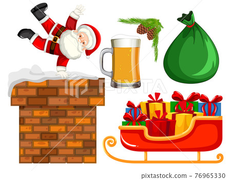Set of isolated objects of christmas theme 76965330