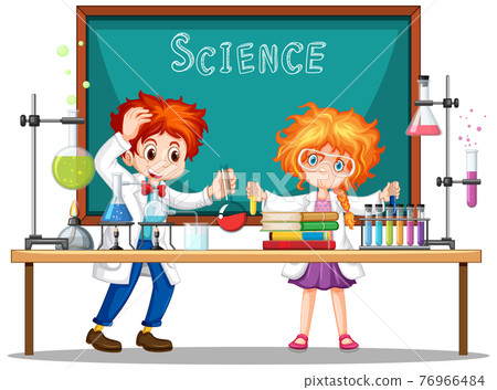 Researcher experiment in the laboratory 76966484