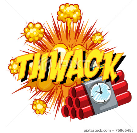 Comic speech bubble with thwack text Comic speech bubble with thwack text 76966495