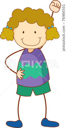 Cute boy cartoon character in doodle style isolated Cute boy cartoon character in doodle style isolated 76966501