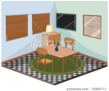 Living room with furnitures isometric 76966711