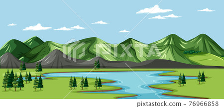 A green nature landscape background 76966858